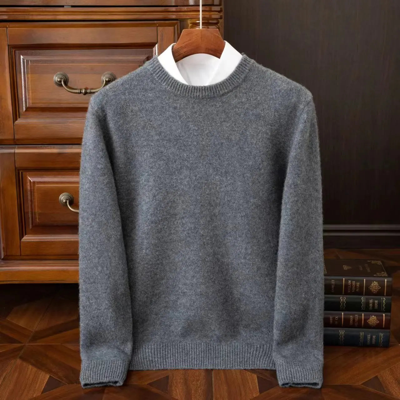 Men's 2025 Cashmere Sweater - O-Neck Oversized Loose Fit Knitted Pullover Autumn Winter Korean Style Top