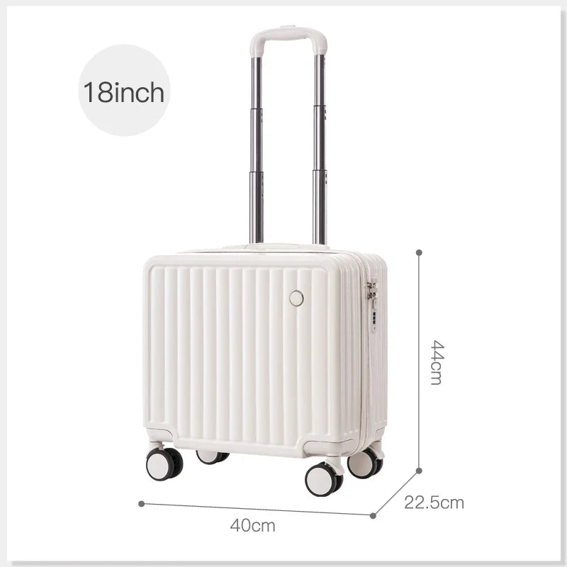 18" Cute Travel Luggage – Lightweight Airline Suitcase with Password Lock and Silent Universal Wheels