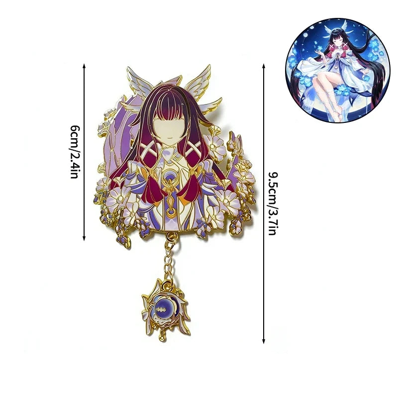 Honkai Star Rail & Genshin Impact Metal Brooch Pins - Cyrene Phainon Flins Columbina Kawaii Cosplay Badges Fan Gift