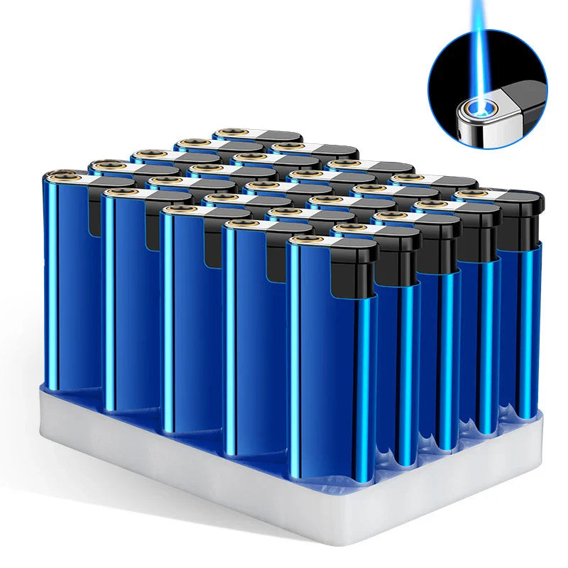 Outdoor Windproof Blue Flame Lighter – Direct Injection Cigarette Lighter for Camping & Smoking Tools (1/50 Pack)