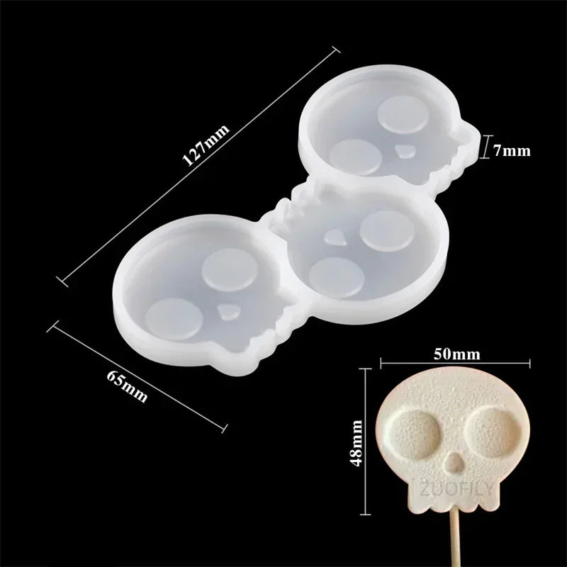 Halloween & Christmas Silicone Lollipop Mold – Pumpkin, Ghost & Elk Shape Candy, Chocolate, Cheese & Cake Decorating Tool