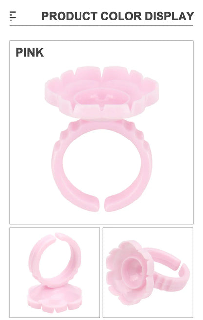 AILEISHI 100PCS Disposable Eyelash Glue Cup Rings – Lash Extension Pigment Holder Tattoo Makeup Tools