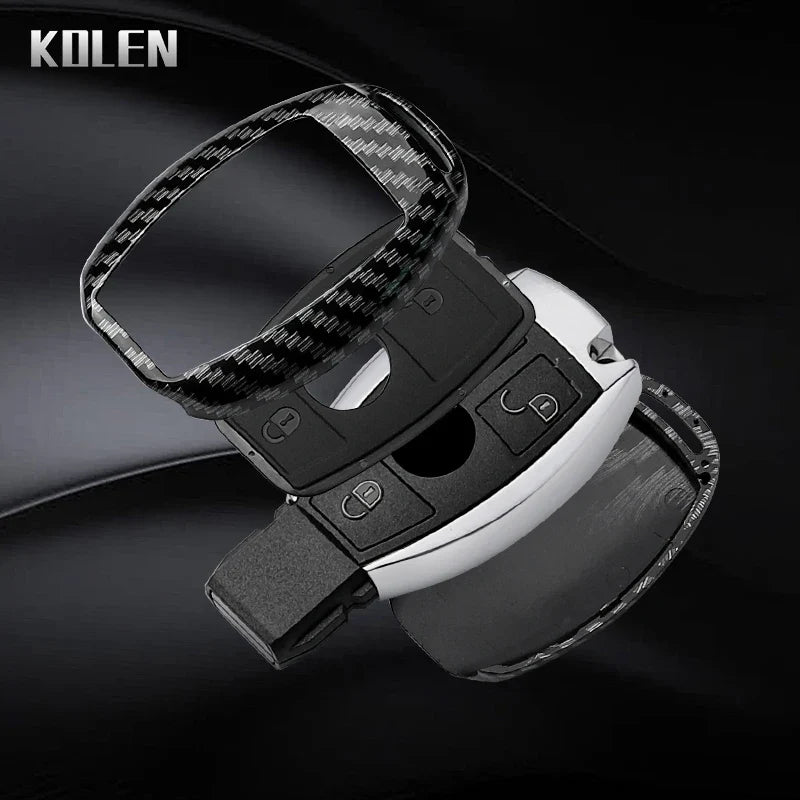 ABS Carbon Fiber Car Key Case Cover – Compatible with Mercedes Benz W204/W205/W212/W213/W176/W177/W219 A/B/C/E/S/GLC/CLA/AMG Fob
