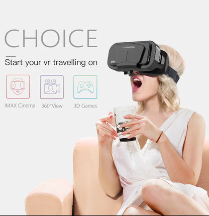 Shinecon 3D VR Headset – Virtual Reality Glasses with Helmet Lenses for Smartphones