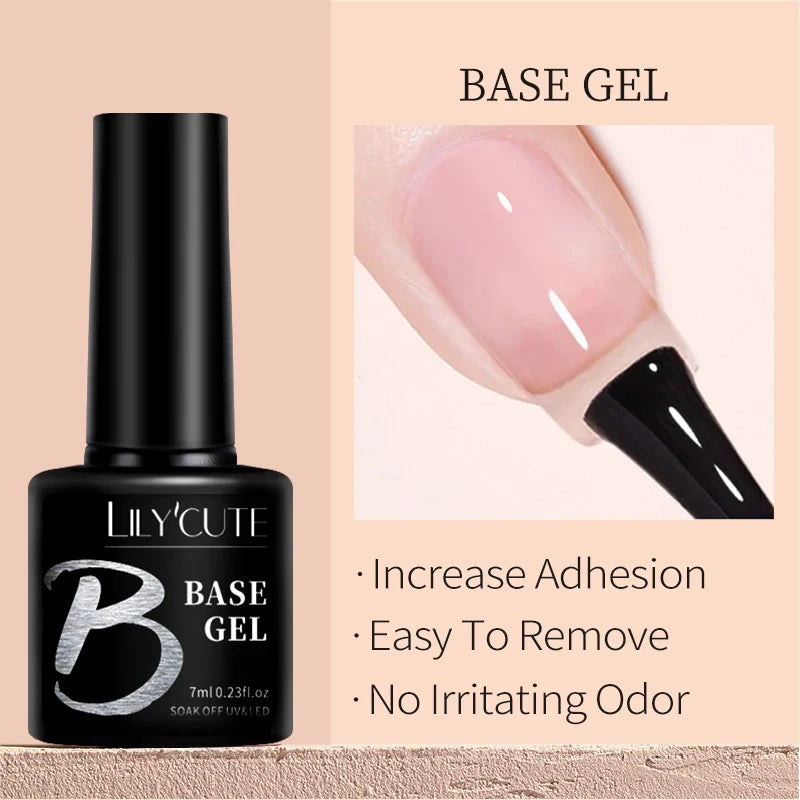 LILYCUTE Solid Color Gel Nail Polish 7ml - Semi-Permanent Soak Off UV LED Gel Varnish for Nail Manicure Art