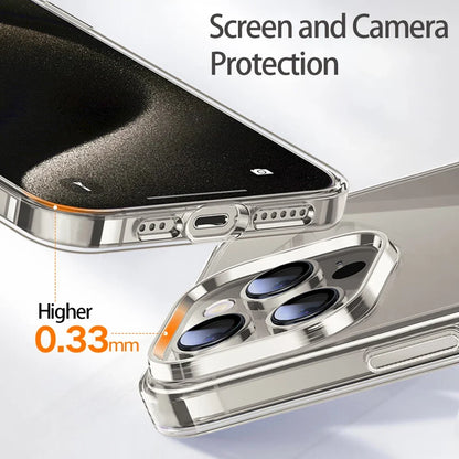 Luxury Clear iPhone Case - Transparent Soft TPU Silicone Back Cover for iPhone 8 Plus XR XS 11 12 13 14 15 16 Pro Max