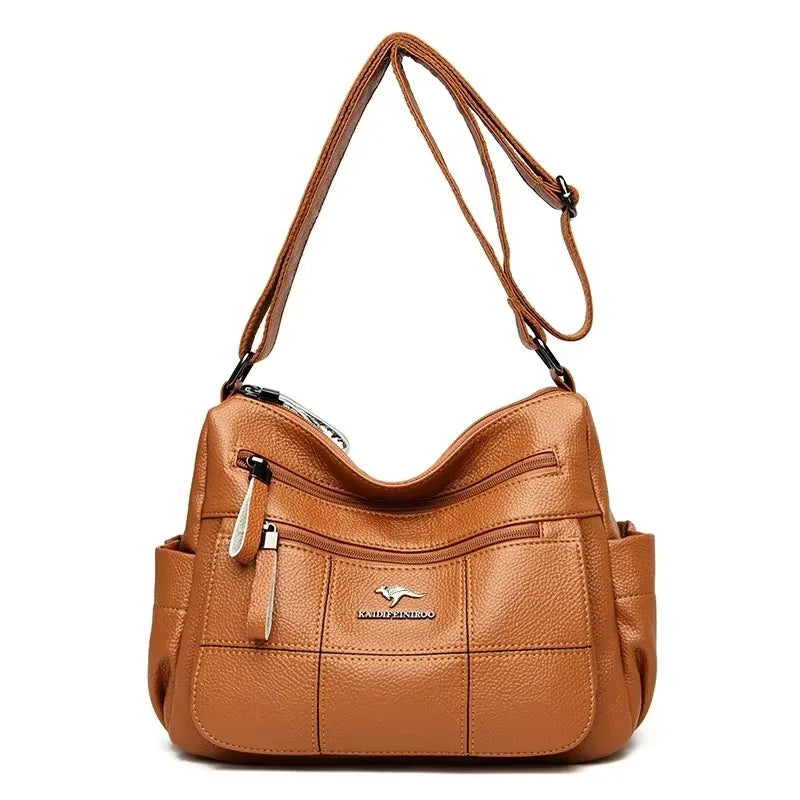 Luxury Women’s Leather Handbag – Large Capacity Shoulder & Crossbody Designer Bag