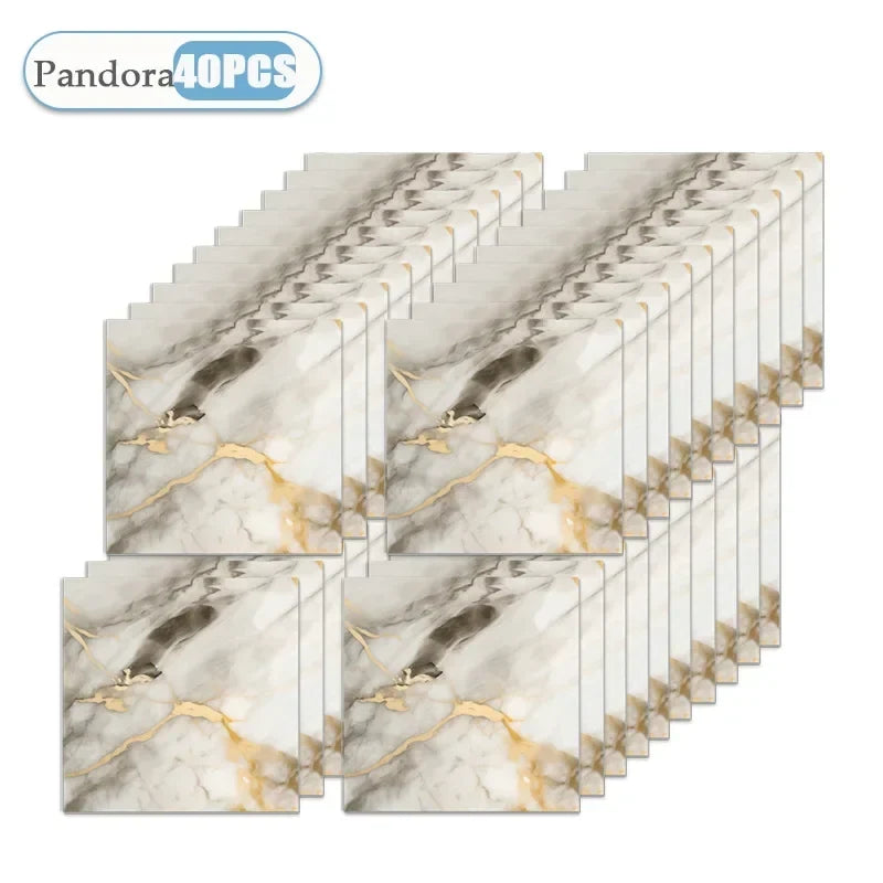 Self Adhesive Tile Wallpaper Stickers - 10/20/40PCS Waterproof 30x30cm Floor Decals for Kitchen, Bathroom & Home Decor