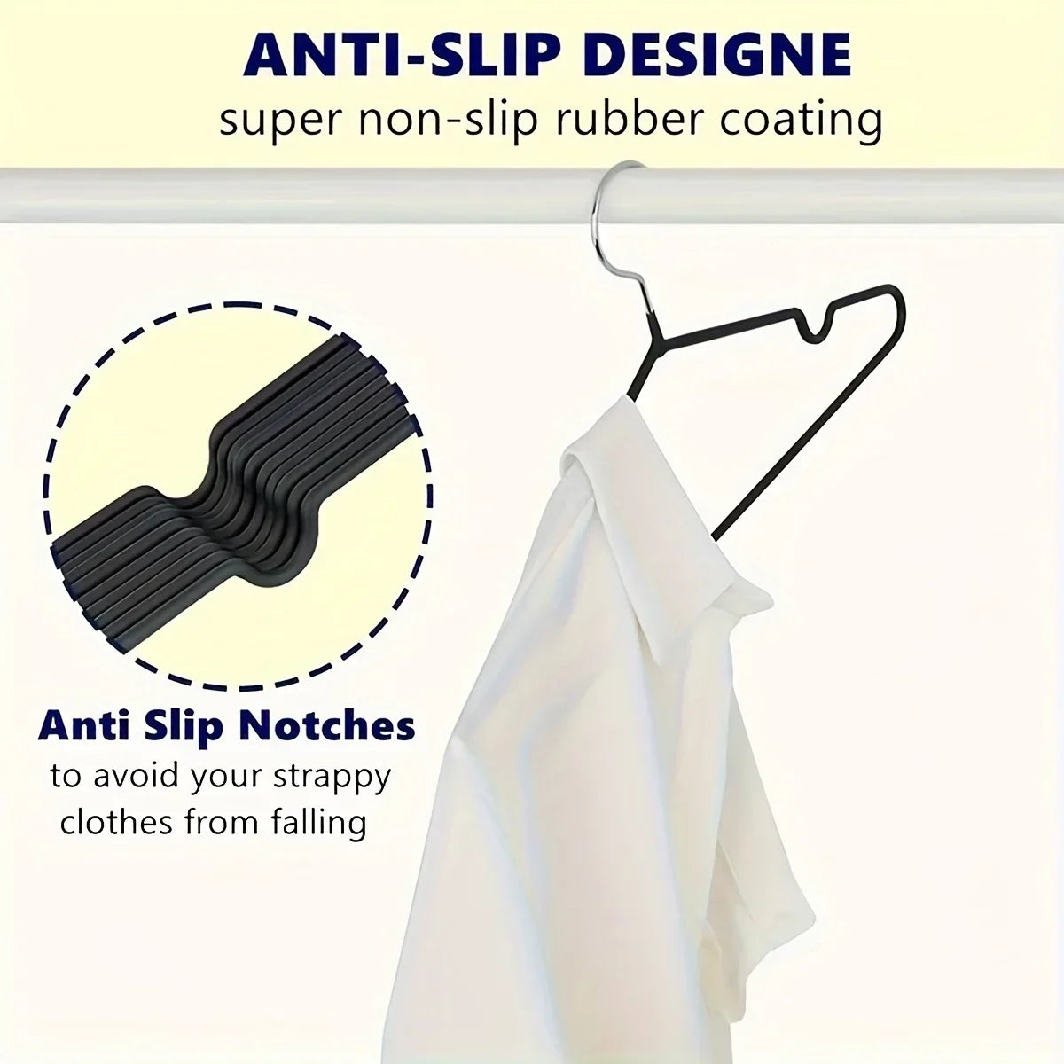 10PCS Metal Non-Slip Clothes Hangers – Durable Space-Saving Wardrobe Organizer for Bedroom & Home