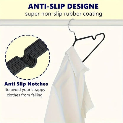 10PCS Metal Non-Slip Clothes Hangers – Durable Space-Saving Wardrobe Organizer for Bedroom & Home
