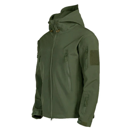 2024 Tactical Soft Shell Jacket for Men - Windproof Waterproof Breathable Fleece Hooded Combat Coat