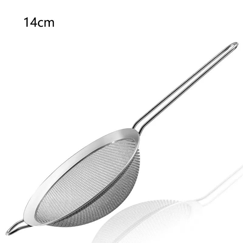 3-Pack Stainless Steel Mesh Sieve Strainers – Slotted Spoon Kitchen Filters with Long Handles for Cooking