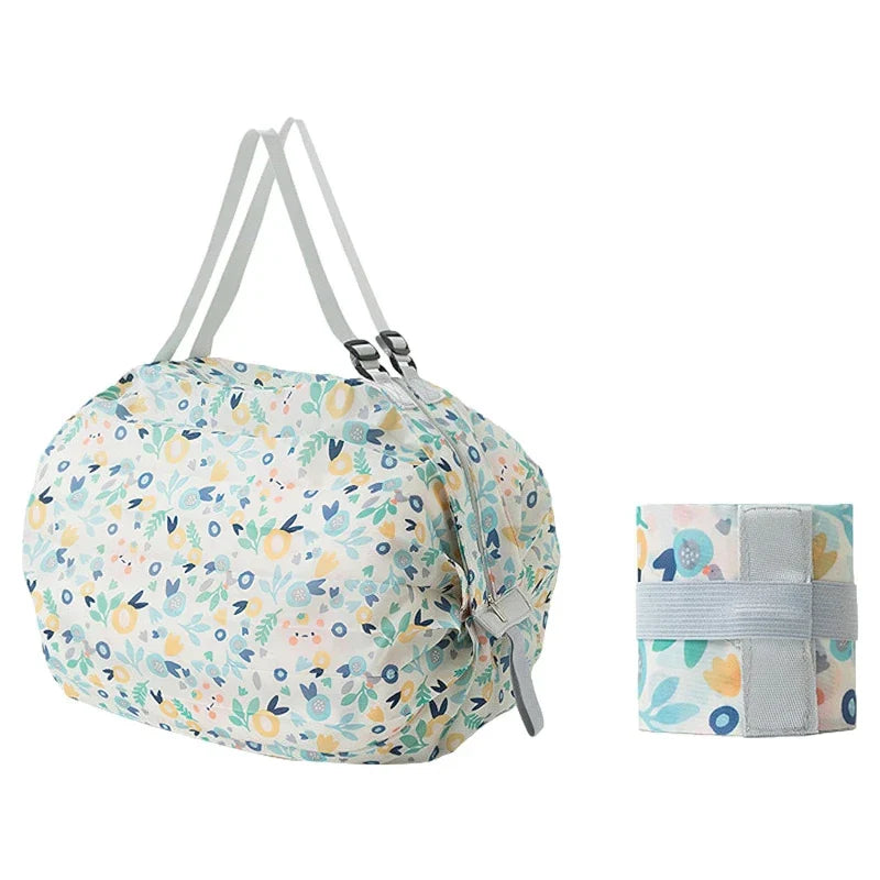 Foldable Shopping Bag - Waterproof Portable Reusable Grocery & Travel Tote Bag