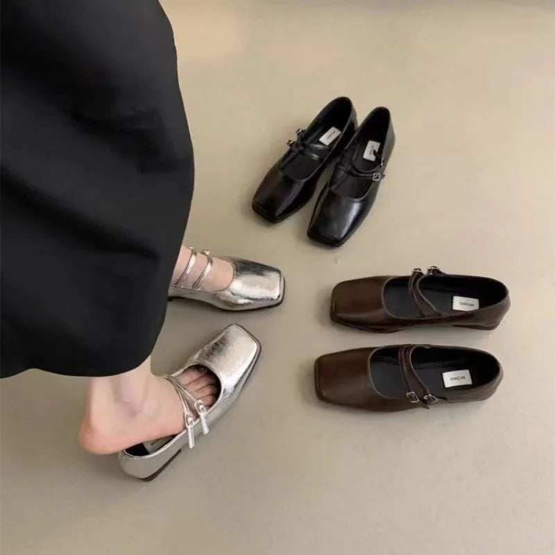 2024 Women’s Retro Flat Mary Jane Shoes – Soft Comfortable Ballet Flats