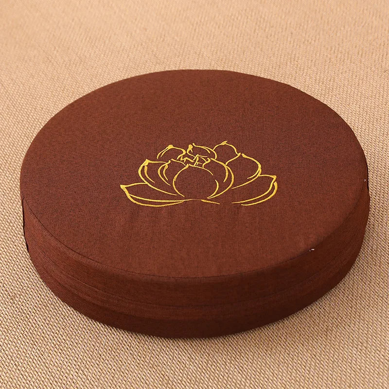 Yoga Meditation Cushion – 40x6cm Hard Linen Lotus Pillow with Backrest, Removable & Washable Tatami Mat