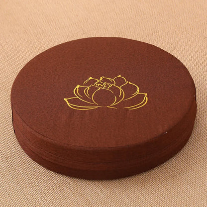 Yoga Meditation Cushion – 40x6cm Hard Linen Lotus Pillow with Backrest, Removable & Washable Tatami Mat