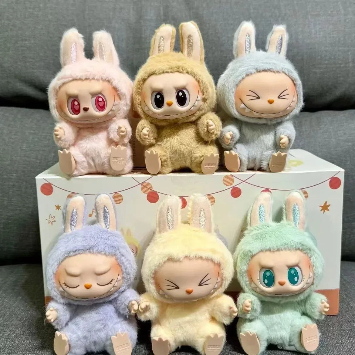 1:1 High-Quality Macaron 2nd The Monsters Labubu Sitting Party Vinyl Plush Blind Box Doll Gift