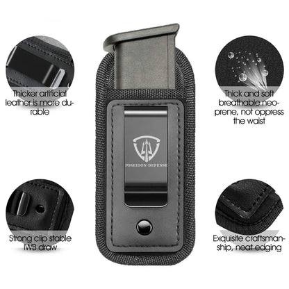 9mm .40 .45 Pistol Magazine Pouch – Single/Double Stack Holster, Concealed Carrier for Glock, S&W M&P, Sig Sauer, 1911, Beretta