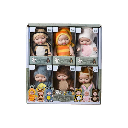 6-Piece Reborn Doll Kit – Mini Princess Sleeping Baby Dolls with Clothes & Accessories, Birthday Gift for Kids
