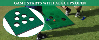 Golf Pong Putting Game Set – Indoor & Outdoor Training Aid with Front Border for Backyard, Office, and Party