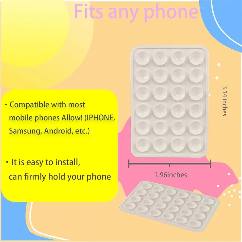 Hands-Free Silicone Suction Phone Holder – Strong Adhesive Stand for iPhone 15/14/13 Pro Max and Samsung S24/S23, Universal Grip Mount