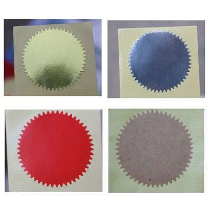100PCS 45mm Gold Foil Embossed Stickers – Serrated Seal Labels for Diplomas, Awards & Certificates