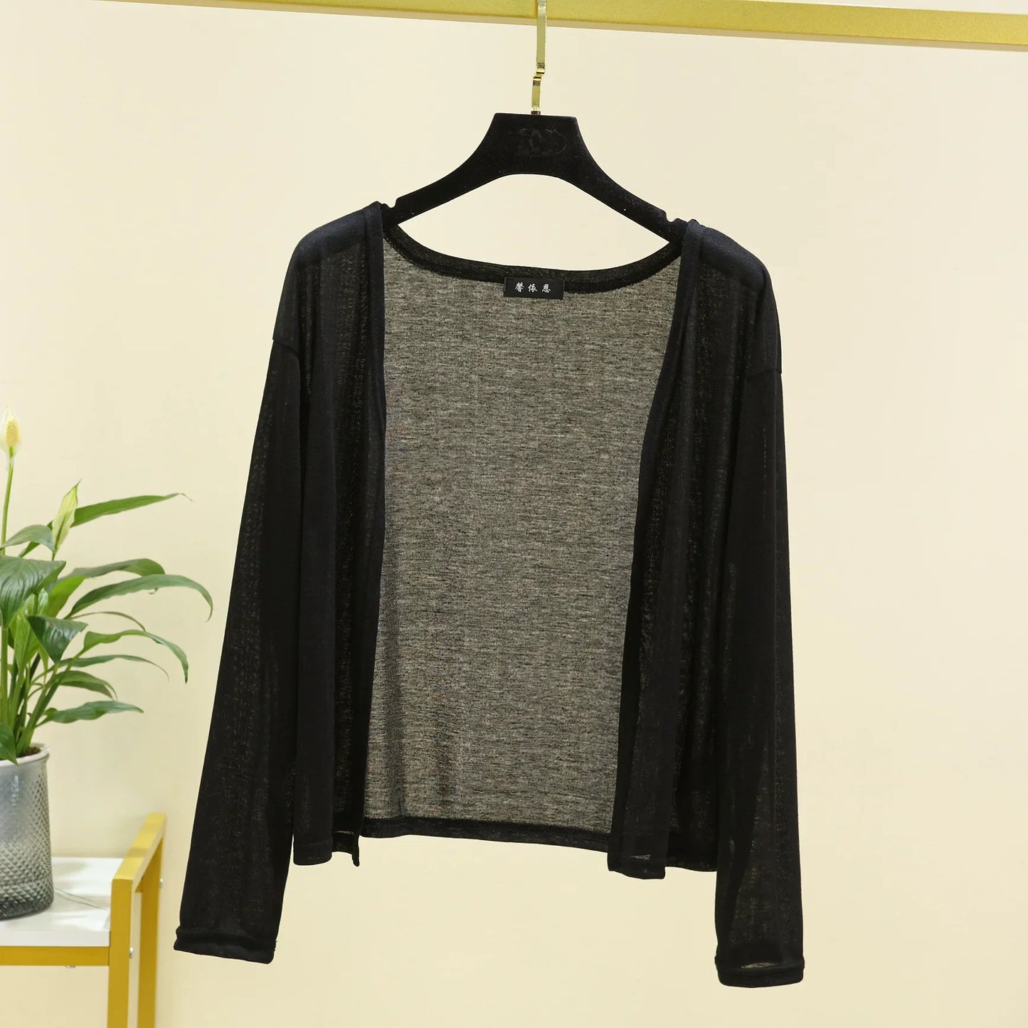 Plus Size Women's Thin Cardigan – Long Sleeve, Sun Protection, Loose Fit, Front-Open Air-Conditioned Cover-Up Top