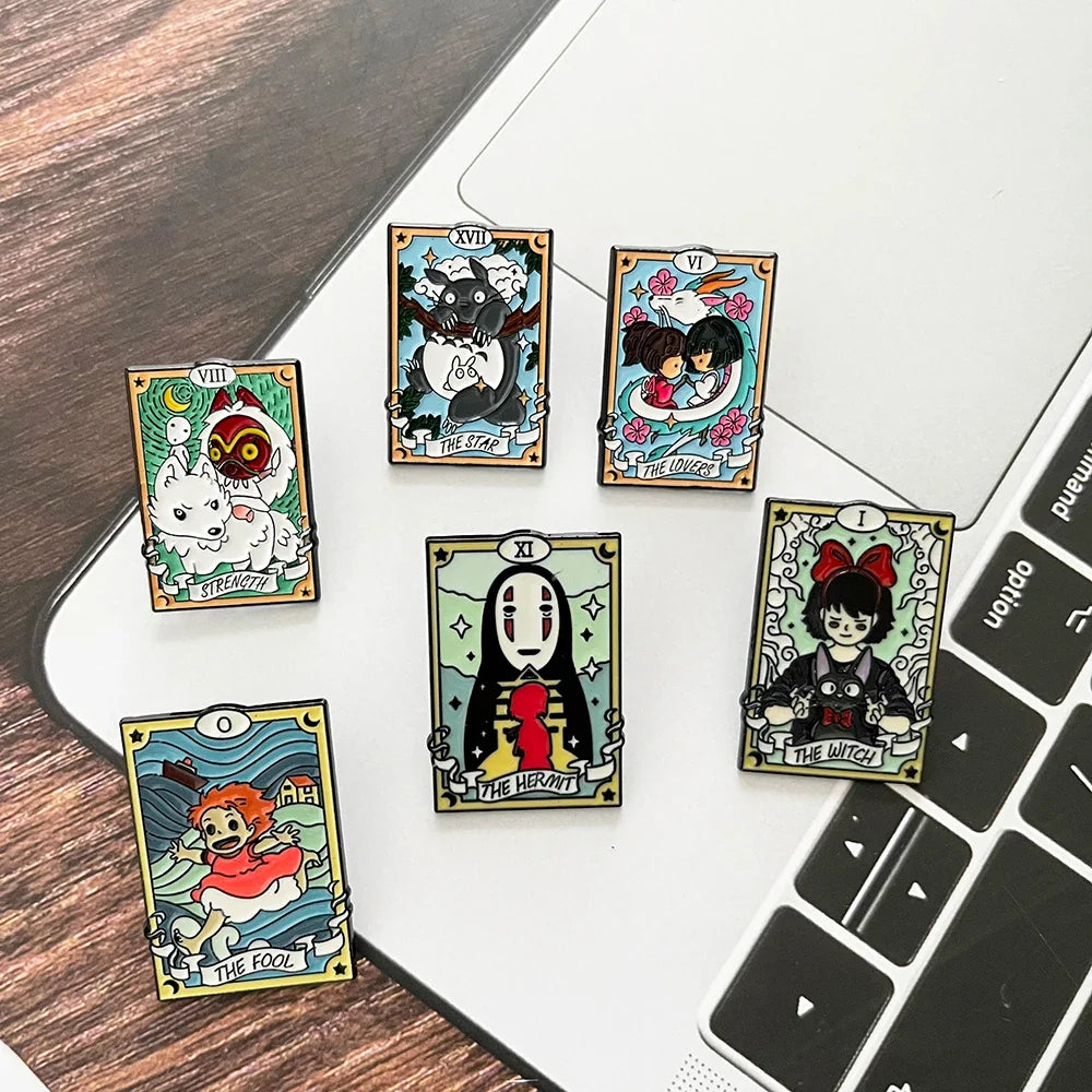 Anime Cat Enamel Brooch Set - 6pcs Cartoon Animal Pins for Backpacks, Fashion Accessories & Gifts
