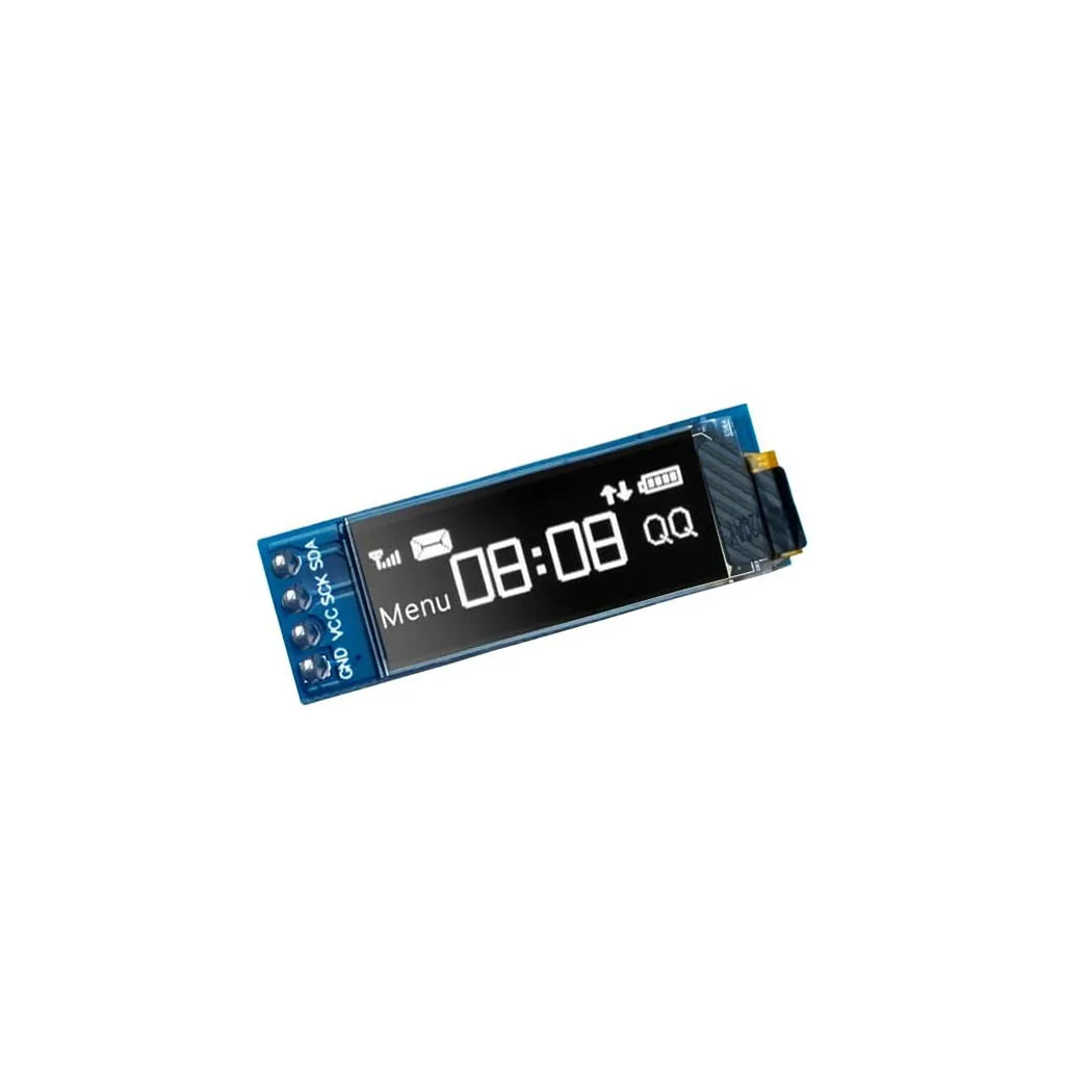 0.91 Inch OLED Display Module - 128x32 SSD1306 I2C IIC White Blue Screen for Arduino DIY Projects
