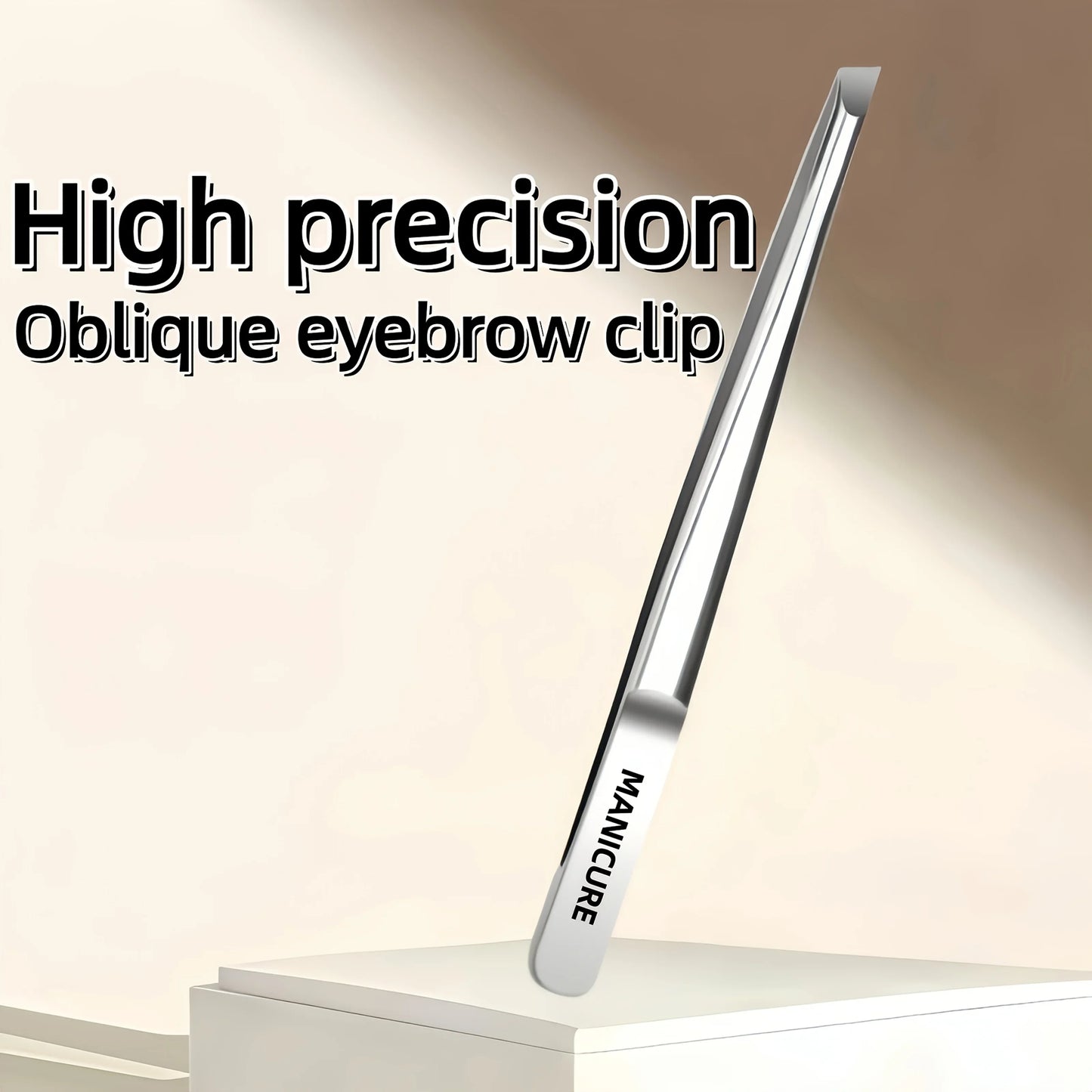 Stainless Steel Tweezers Tool - Precision Eyebrow Eyelash Applicator for Beard & Mustache Grooming