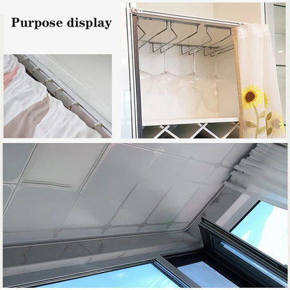 Self-Adhesive Curtain Track Nano Silent Sliding Rail, No-Drill Top & Side Mounted Window Curtain Rod Accessory for Easy Installation