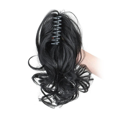 Synthetic 12-Inch Curly Claw Clip Ponytail – Short Ponytail Extensions for Women, Black Brown Blonde Hairpiece