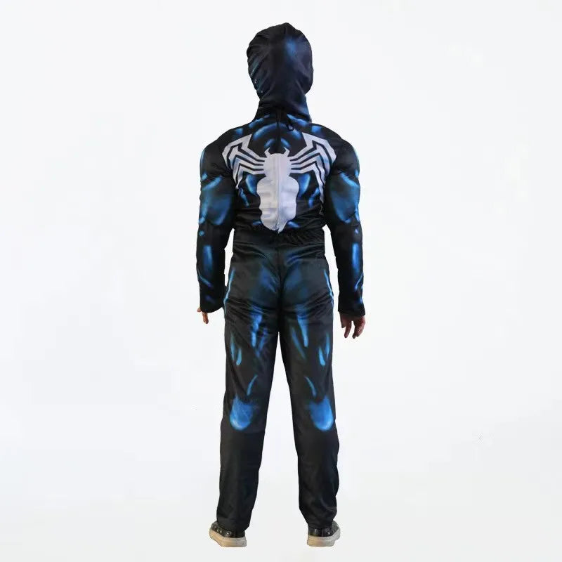 Kids Venom Spider Superhero Costume - 3D Spandex Jumpsuit Bodysuit for Halloween Cosplay & Parties