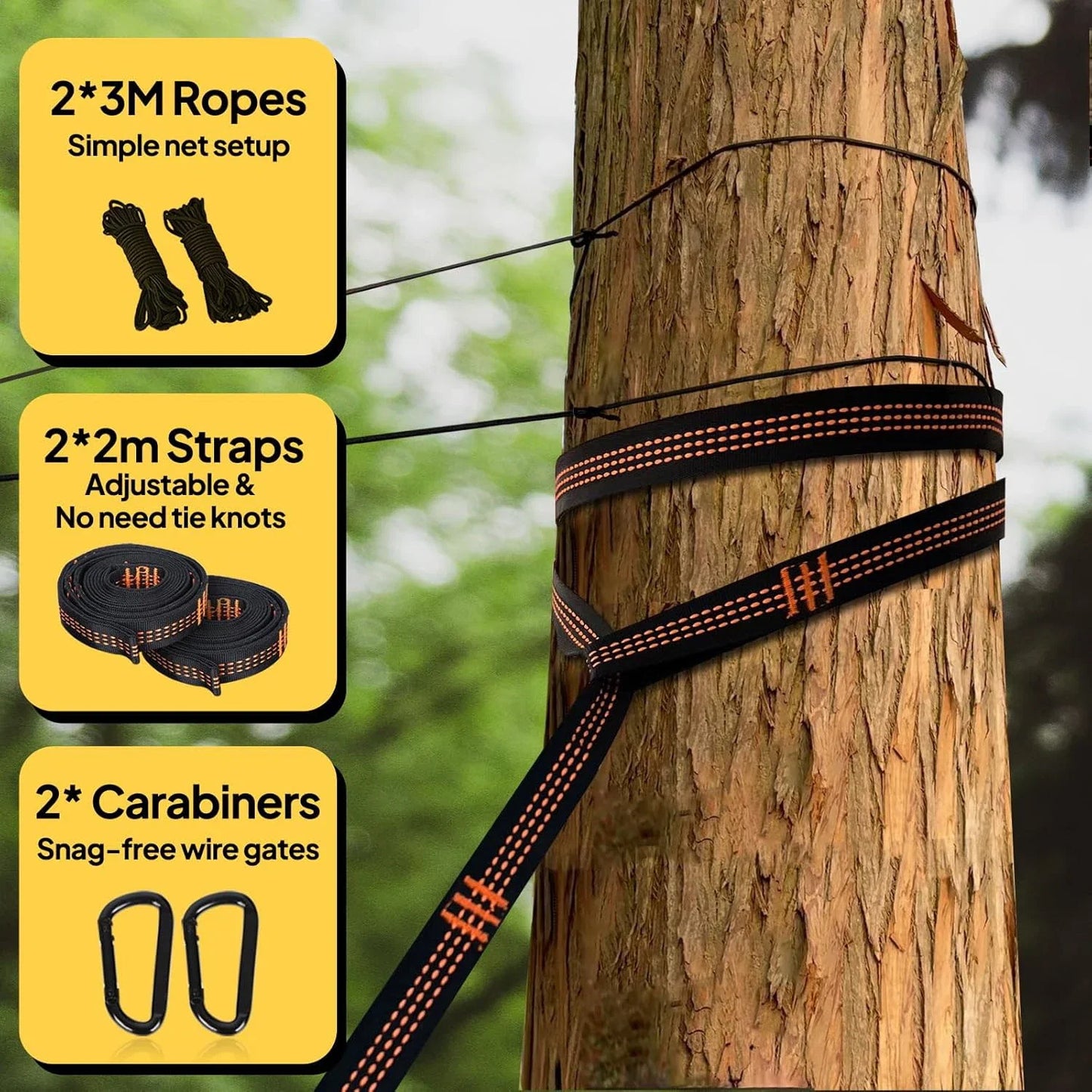 Lightweight Camping Hammock with Mosquito Net - Breathable 210T Nylon Outdoor Hammock