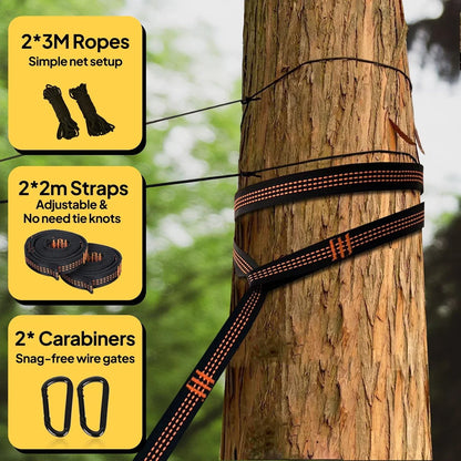 Lightweight Camping Hammock with Mosquito Net - Breathable 210T Nylon Outdoor Hammock