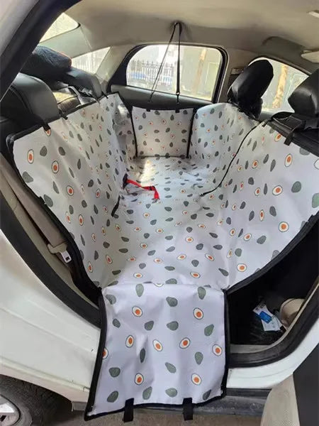 Waterproof Dog Car Seat Cover - Pet Travel Hammock Mat for Small, Medium & Large Dogs with Rear Seat Protection