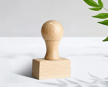 Custom Wooden Logo Stamp – Personalized Self-Inking Rubber Stamp for Wedding, Party, Packaging, Company Name & Address