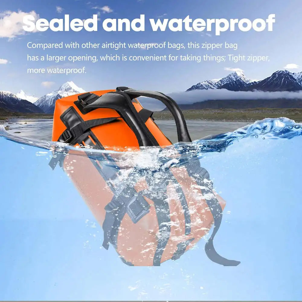 50L Waterproof Travel Backpack - Dry Bag for Camping, Boating, Kayaking, Fishing & Motorcycle Touring
