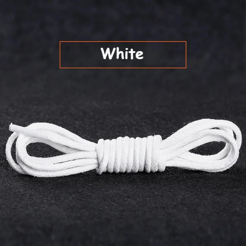 Cotton Waxed Shoe Laces - Round Leather Style Waterproof Replacement Laces for Oxford Shoes & Boots