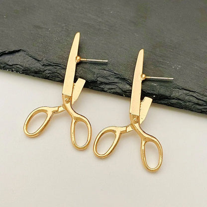 Retro Scissors Stud Earrings - Creative Hip Hop Style Women’s Party Fashion Jewelry Gift