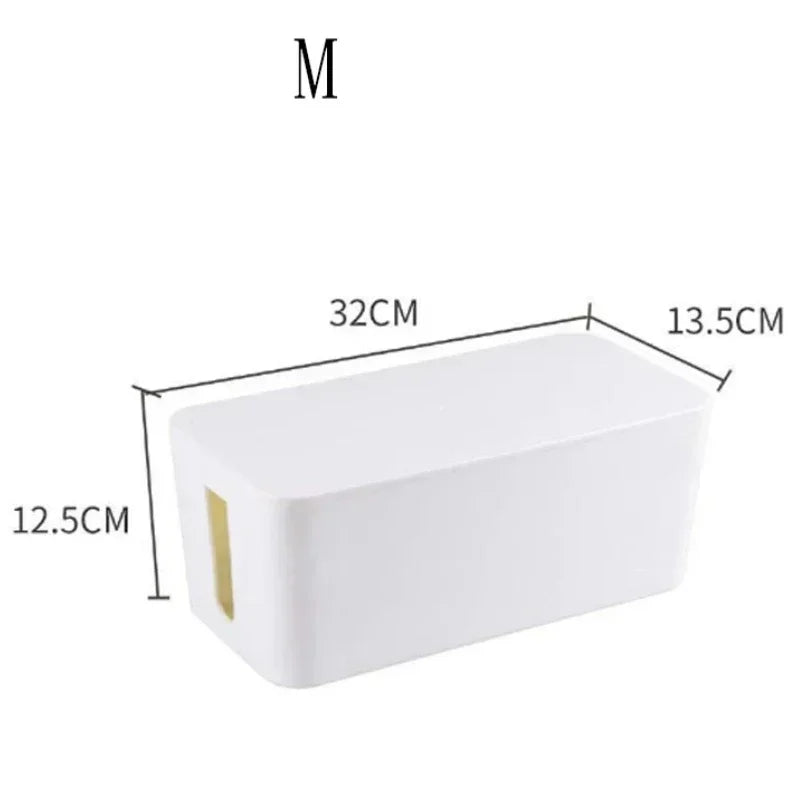 Cable Storage Box & Wire Organizer – Power Strip, Socket & Charger Management Case for Desk and Network Cables