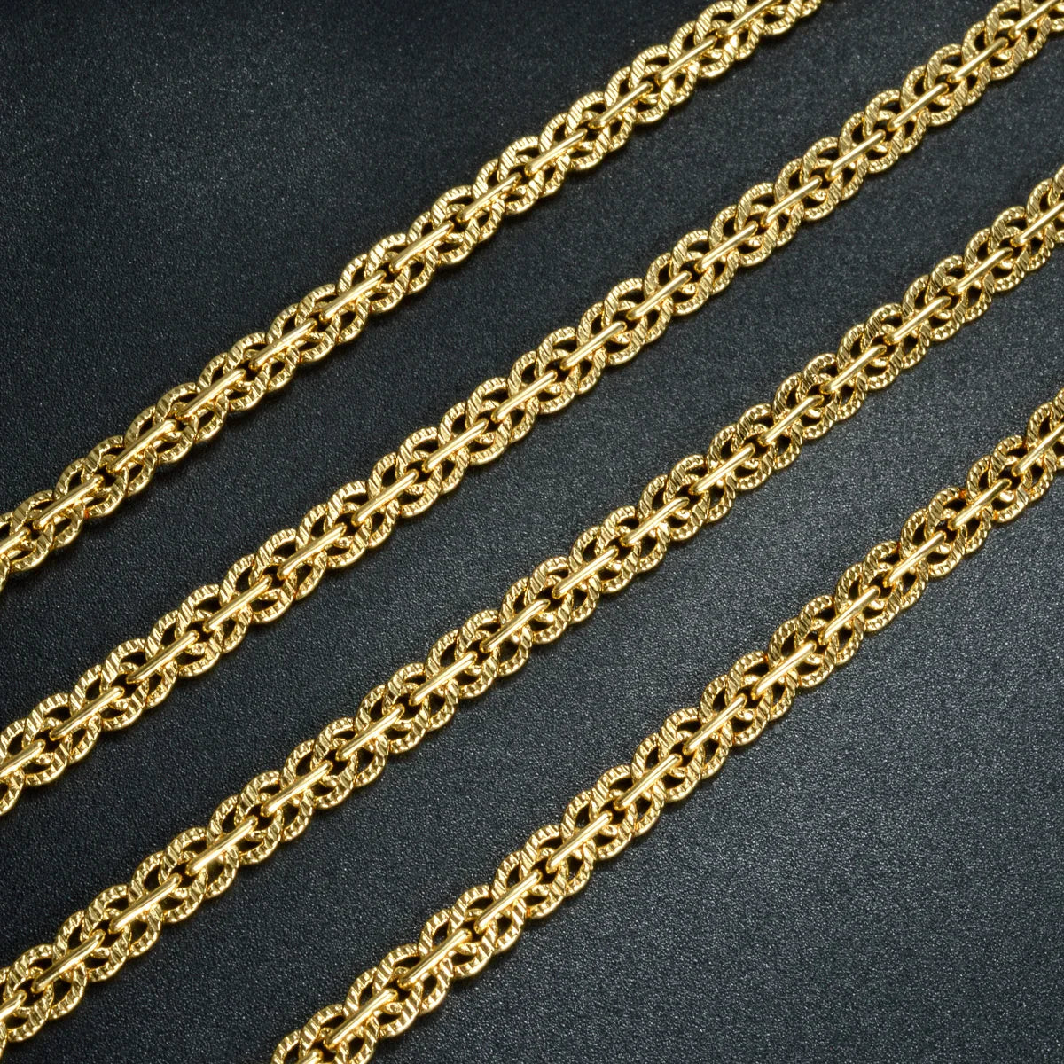 18K Gold Plated Link Chain Necklace – 5mm Cross Choker for Men & Women, Classic Daily Wear, Wedding & Party Gift