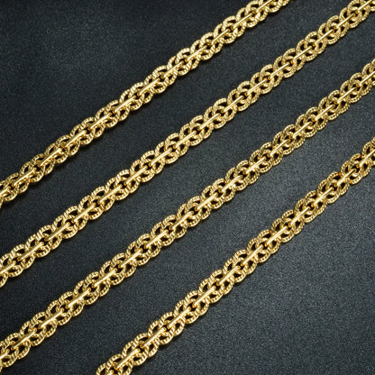 18K Gold Plated Link Chain Necklace – 5mm Cross Choker for Men & Women, Classic Daily Wear, Wedding & Party Gift