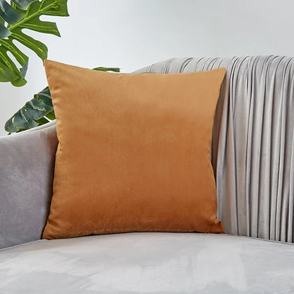 Velvet Pillow Cover 40x40 cm – Decorative Cushion Case for Living Room Sofa, Home Decor in Yellow, Green & Blue