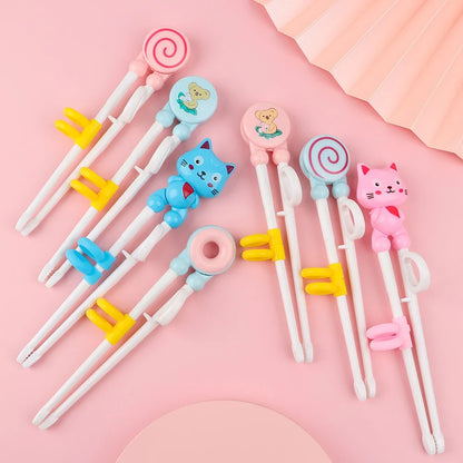 Cartoon Kids Training Chopsticks - Cute Plastic Learning Chopsticks for Correct Eating Practice