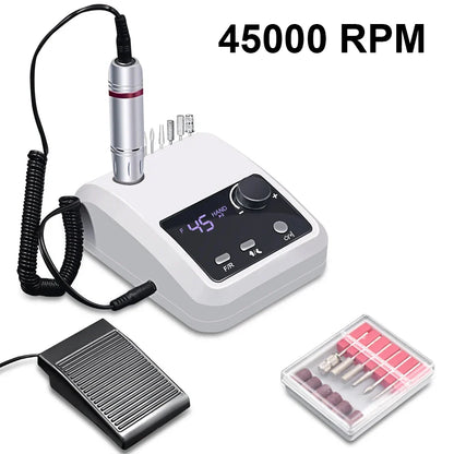 45000 RPM Electric Nail Drill Machine, Professional Metal Manicure Pen, HD Display Nail File & Sander for Nails