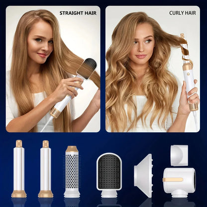 Tinsol 7 in 1 Hair Dryer Brush – High-Speed Ionic Blow Dryer with Diffuser, Styling Comb & Hair Curler