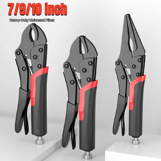 Heavy-Duty Locking Pliers - 7/9/10 Inch Universal Fixed Jaw Clamp Hand Tool
