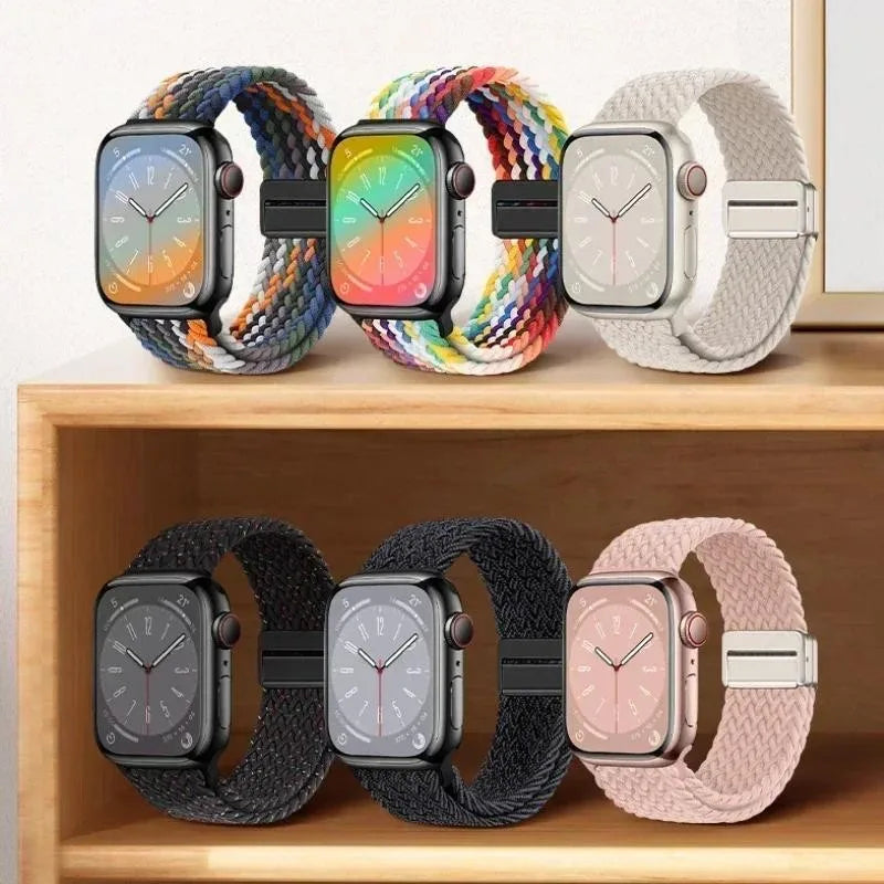 Nylon Braided Apple Watch Band - Durable Replacement Strap for Series 10/9/8/7/6/5/3 SE Ultra 49mm to 38mm