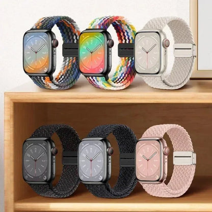 Nylon Braided Apple Watch Band - Durable Replacement Strap for Series 10/9/8/7/6/5/3 SE Ultra 49mm to 38mm